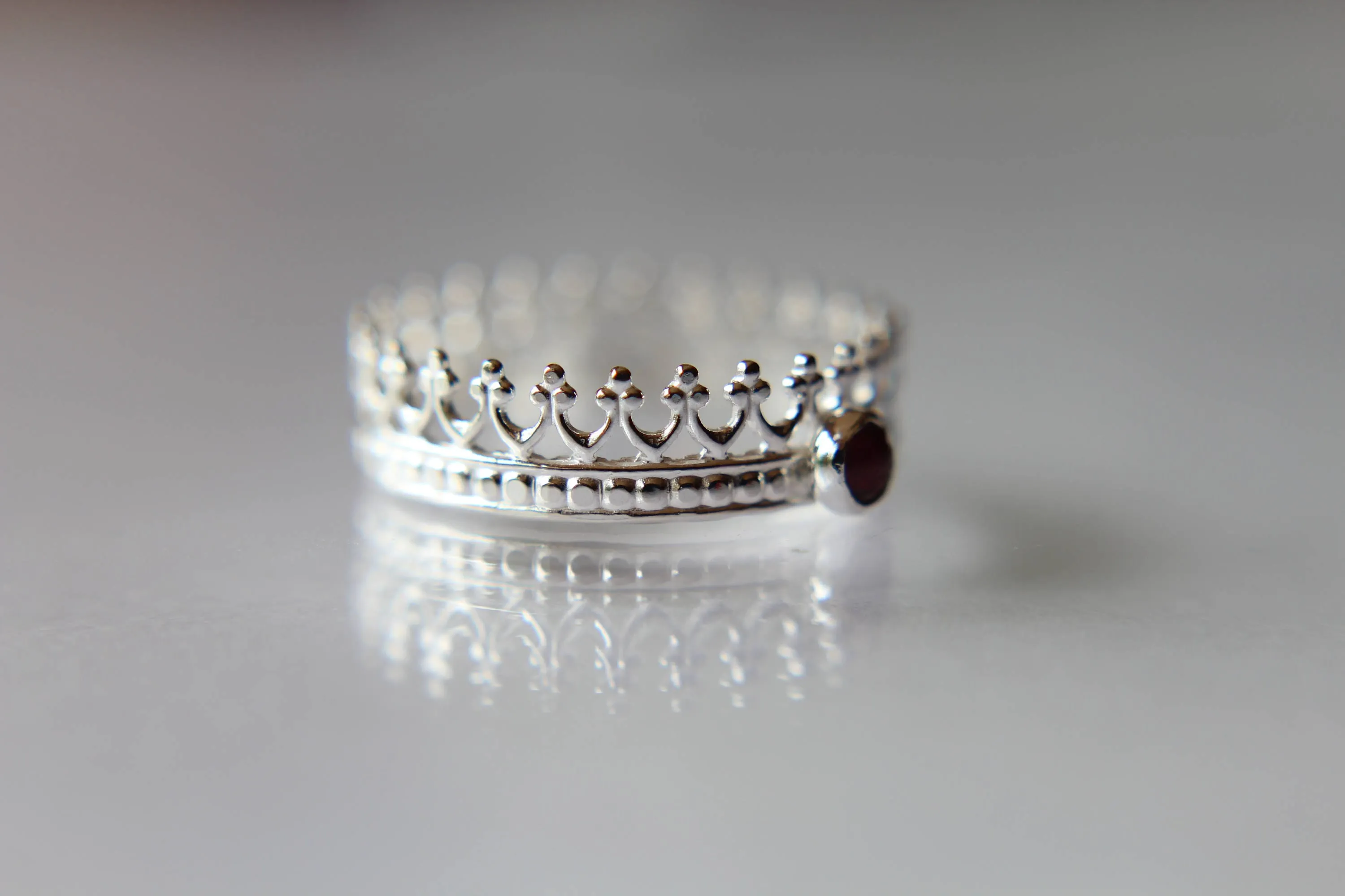 Ruby Crown Ring, Wedding Band, Engagement Ring, Princess Ring, Promise Ring, Simple Gift, Ruby Crown Ring, Ruby Birthstone, Genuine, Gift