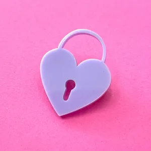 Sample Sale - Lavender Heart Lock Lapel Pin