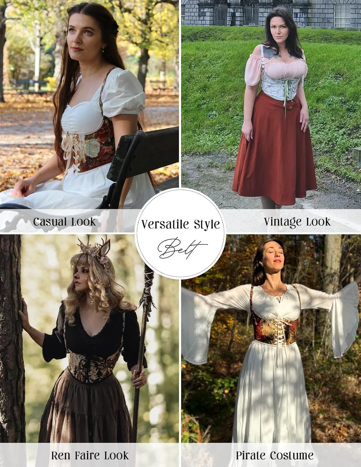 Scarlet Darkness Corset Belt for Women Floral Lace Up Boned Underbust Corset Waist Belts