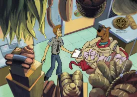 Scooby Doo Zombie Island Original Production Cel on Original Background: Scooby and Shaggy