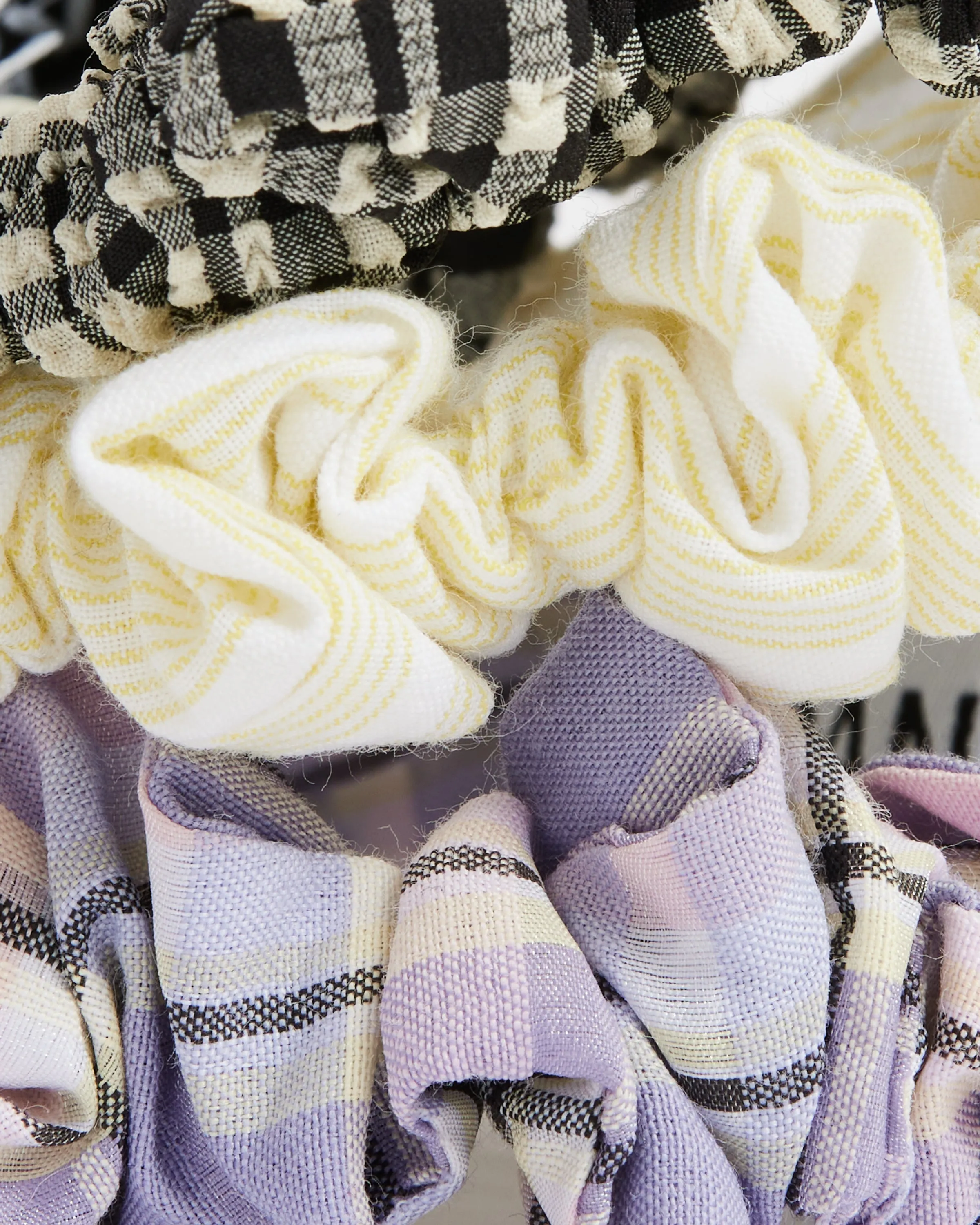 Seersucker Scrunchie in Check Persian Violet