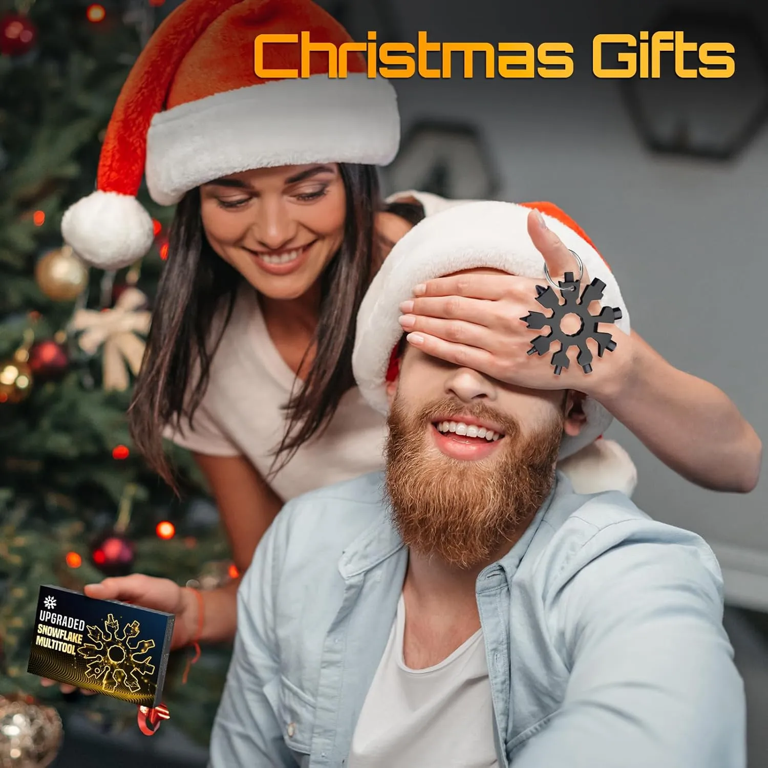 Snowflake Multitool Gifts for Men 20-in-1 Mini Tools Christmas Stocking Stuffers for Men Women Adults Dad Pocket Size Gadget Screwdriver Bottle Opener
