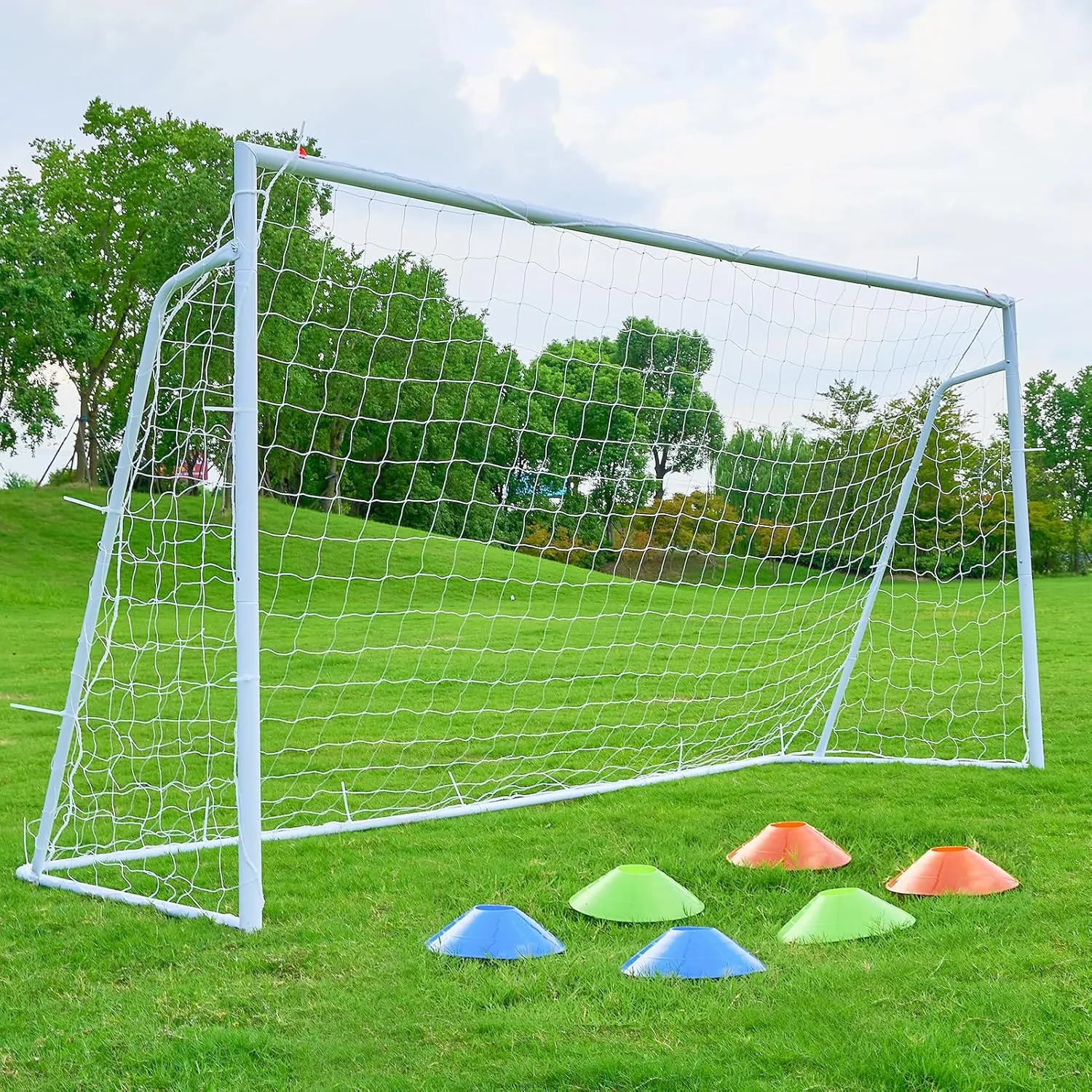 Soccer Goal 126, 86 and 64 FT Soccer Goals for Backyard, 2"Diameter Steel Soccer Goal for Kids and Adults Large soccer goal Powder Coated Galvanized Steel Post With Soccer Target Net for Training