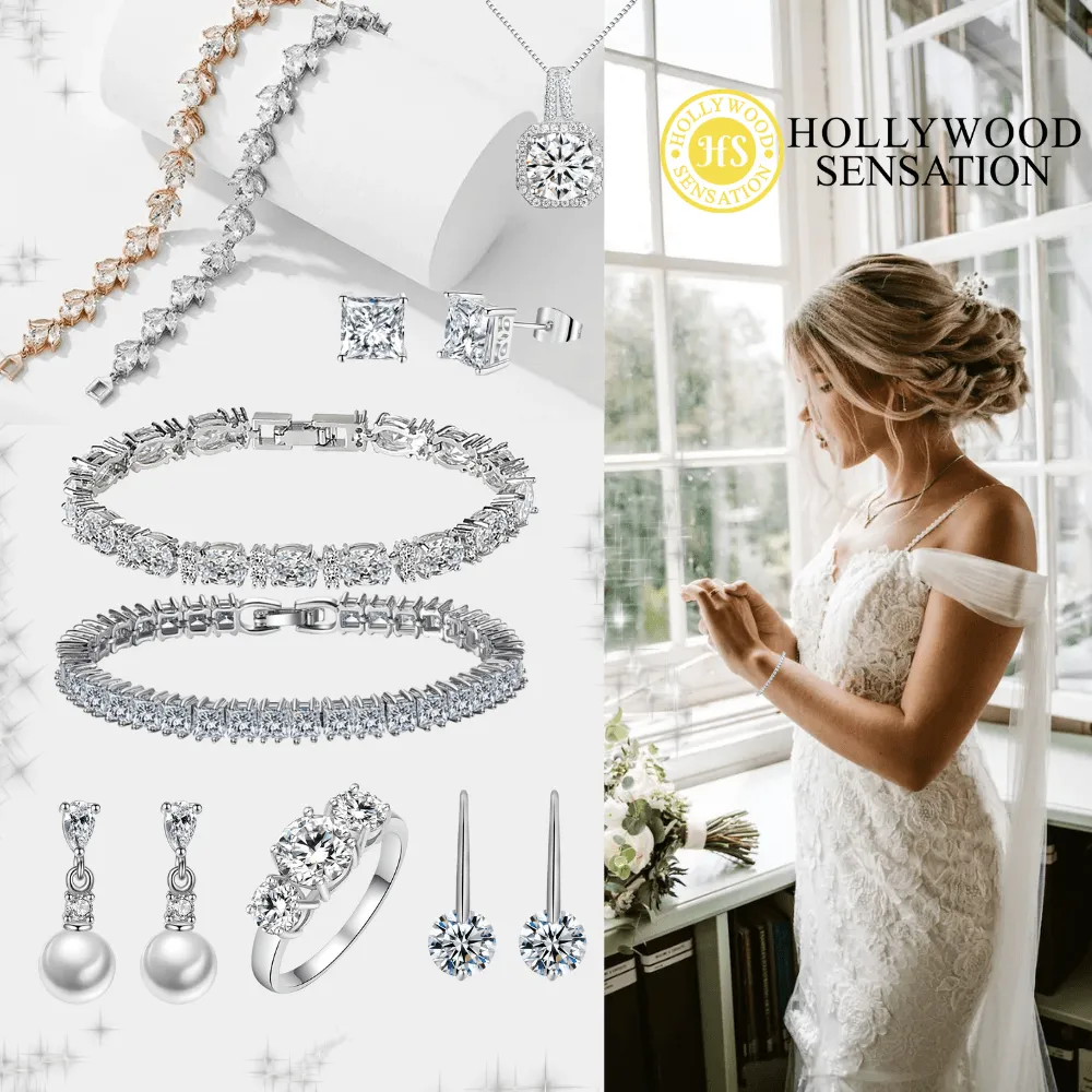 Star Pendant Necklace with Cubic Zirconia Stones and Gold Paperclip Link Necklace