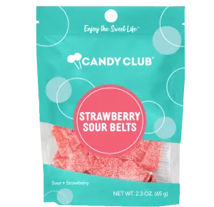Strawberry Sour Belt Candies - Candy Bag