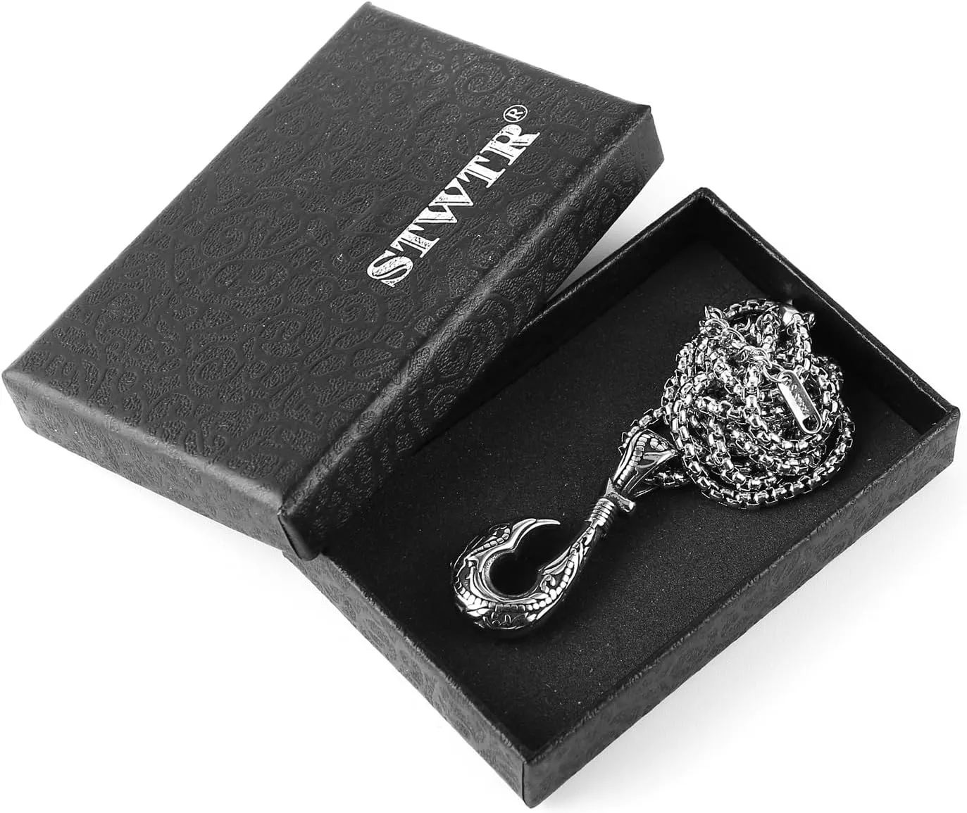 STWTR Men's and Women's fishhook Necklace Stainless Steel Hawaiian Maui Fishhook Necklace Father's Day Hawaiian Jewelry Gift