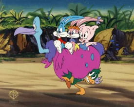 Tiny Toons Original Production Cel:  Buster, Babs, Hamton J. Pig