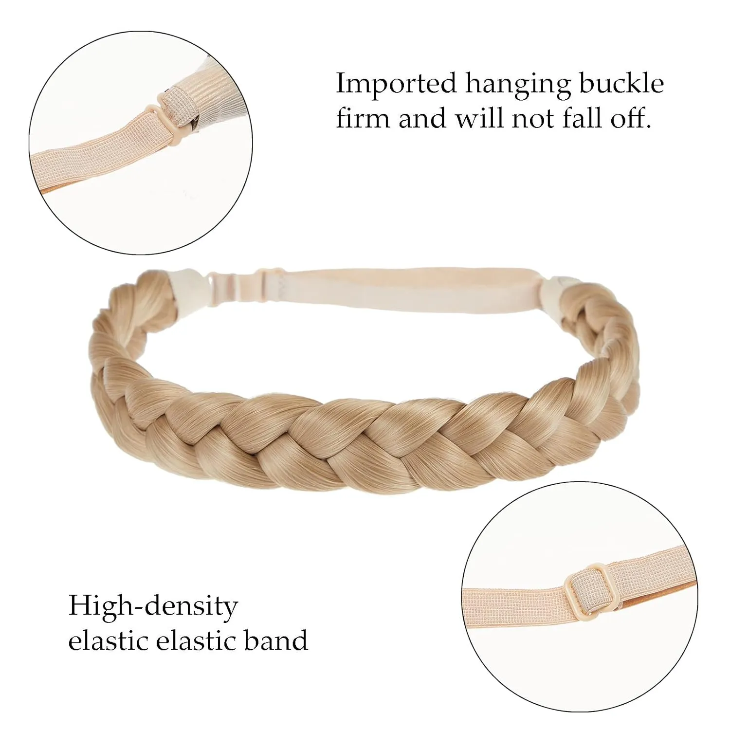 TOECWEGR Braid Headband 3 Strands Synthetic Braided Headbands Stretch Plaited Hairpiece Fashion Girl Costume Hair Accessories