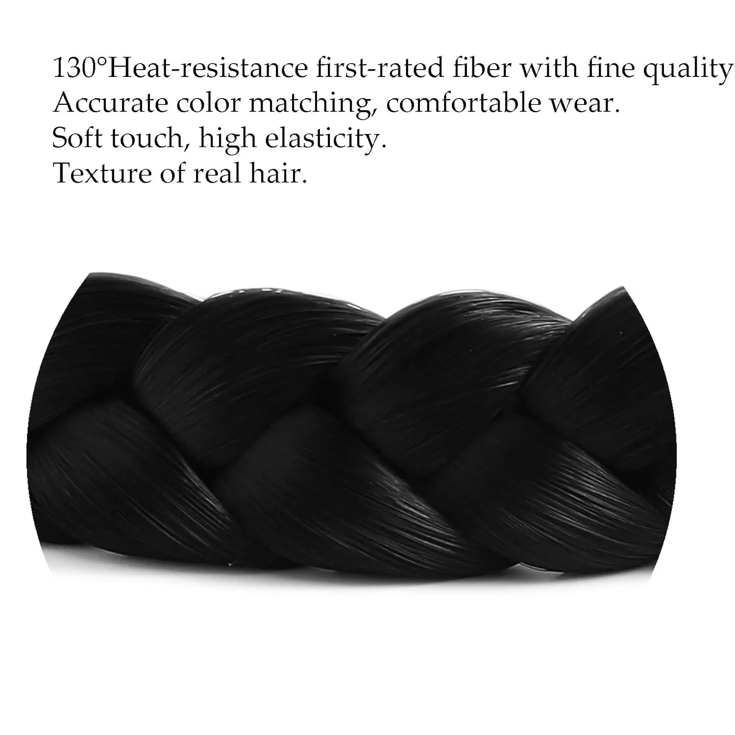 TOECWEGR Braid Headband 3 Strands Synthetic Braided Headbands Stretch Plaited Hairpiece Fashion Girl Costume Hair Accessories