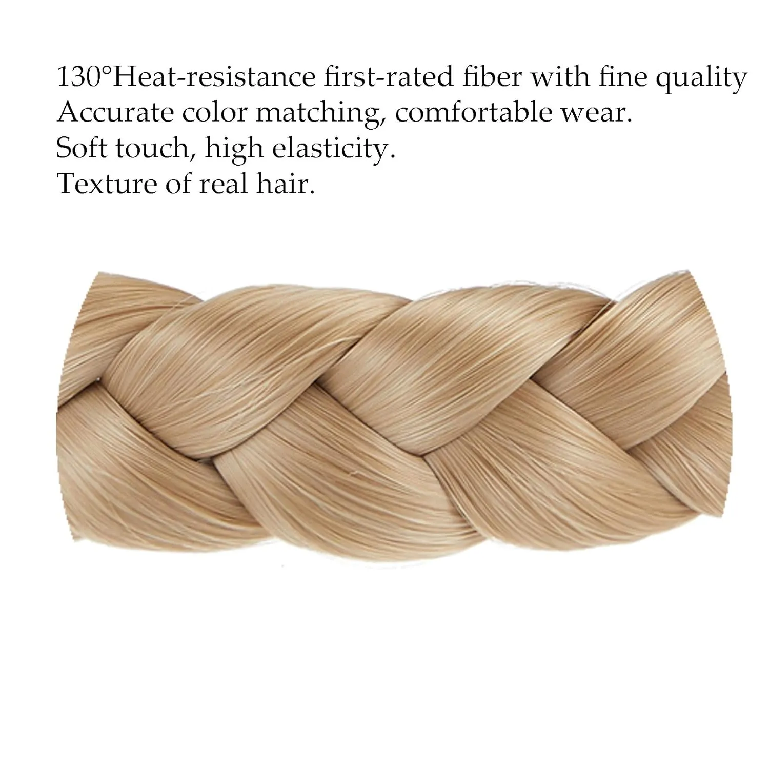 TOECWEGR Braid Headband 3 Strands Synthetic Braided Headbands Stretch Plaited Hairpiece Fashion Girl Costume Hair Accessories
