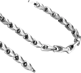 Urban Jewelry Unique Astro Snake 22 Inches Men's Tungsten Golden Toned or Silver Link Necklace Chain (Heavy, Solid)