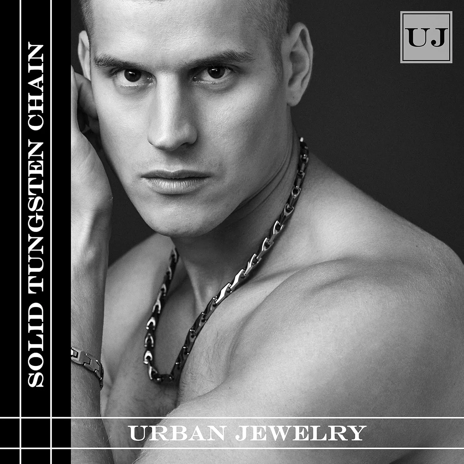 Urban Jewelry Unique Astro Snake 22 Inches Men's Tungsten Golden Toned or Silver Link Necklace Chain (Heavy, Solid)