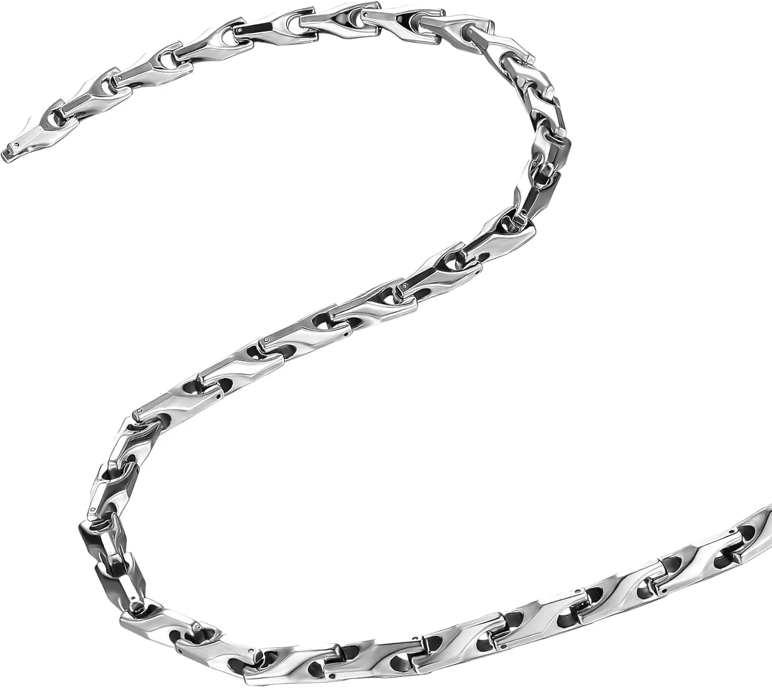 Urban Jewelry Unique Astro Snake 22 Inches Men's Tungsten Golden Toned or Silver Link Necklace Chain (Heavy, Solid)