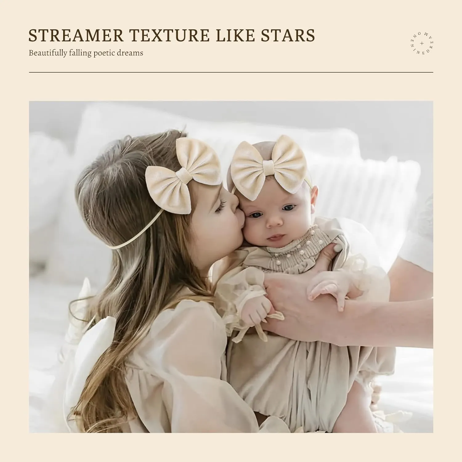 Velvet Baby Bows Headbands Solid Elastic Baby Girl Hair Bows Handmade Newborn Hair Band Bows Infant Toddlers Kids Hair Accessories 3 Pcs Beige Khaki Black