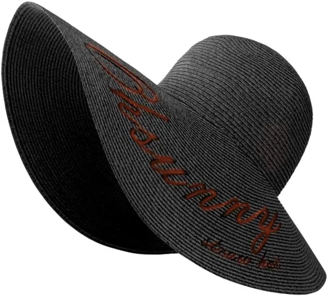 Women's Wide Brim Sun Protection Straw Hat Folable Floppy Hat Summer UV Protection Beach Hat, SLHH1M033X