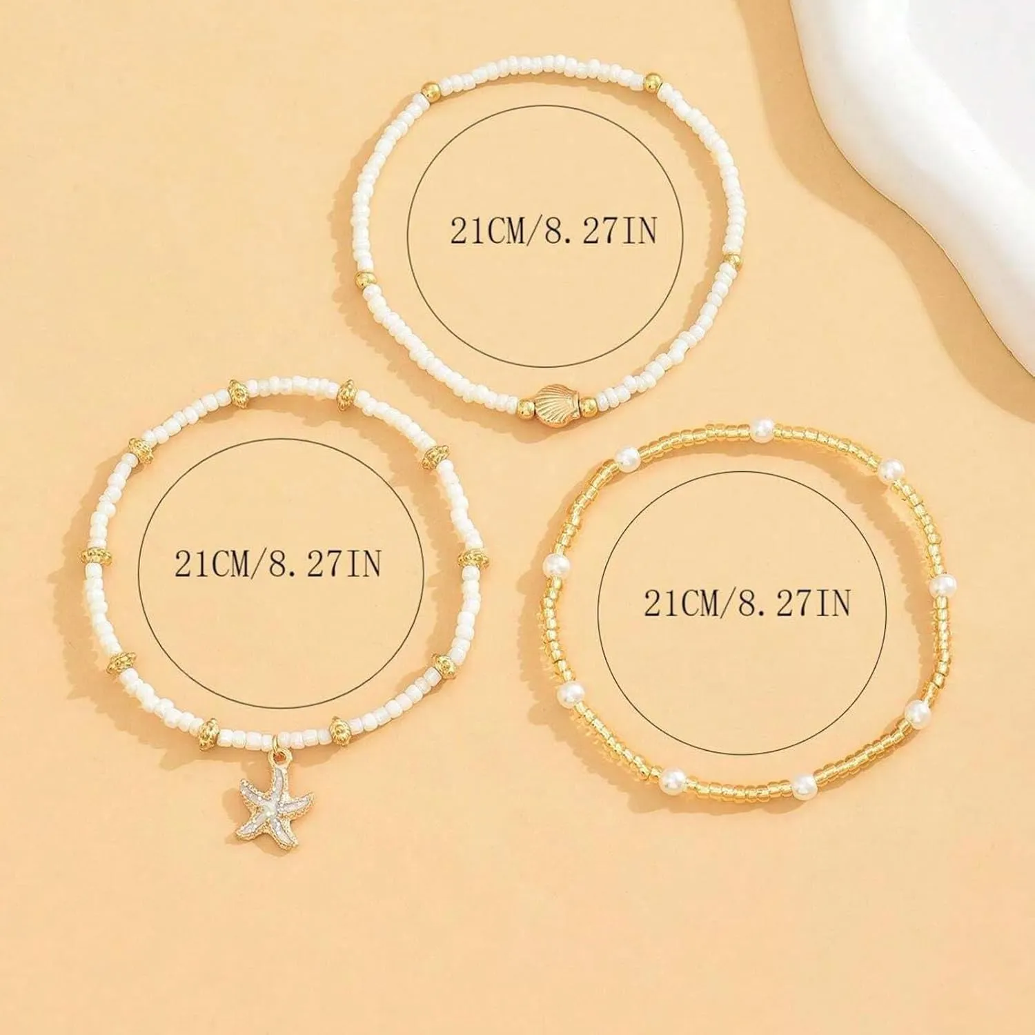 YANCHUN Anklets for Women Waterproof Sea Shell Starfish Ankle Bracelets Summer Beach Dresses for Women 2025 Vacation