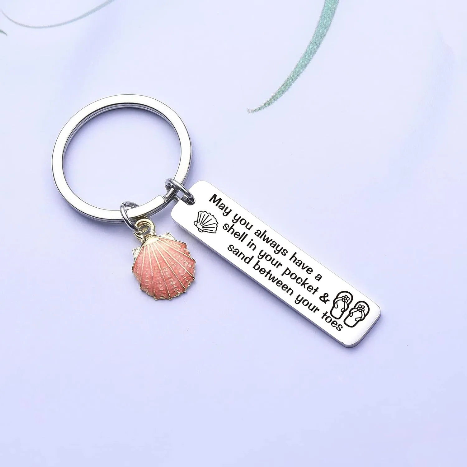 ZNOSVEI Scallop Shells Keychain Holiday Jewelry Scallop Shells Lover Jewelry Scallop Shells Charm Jewelry