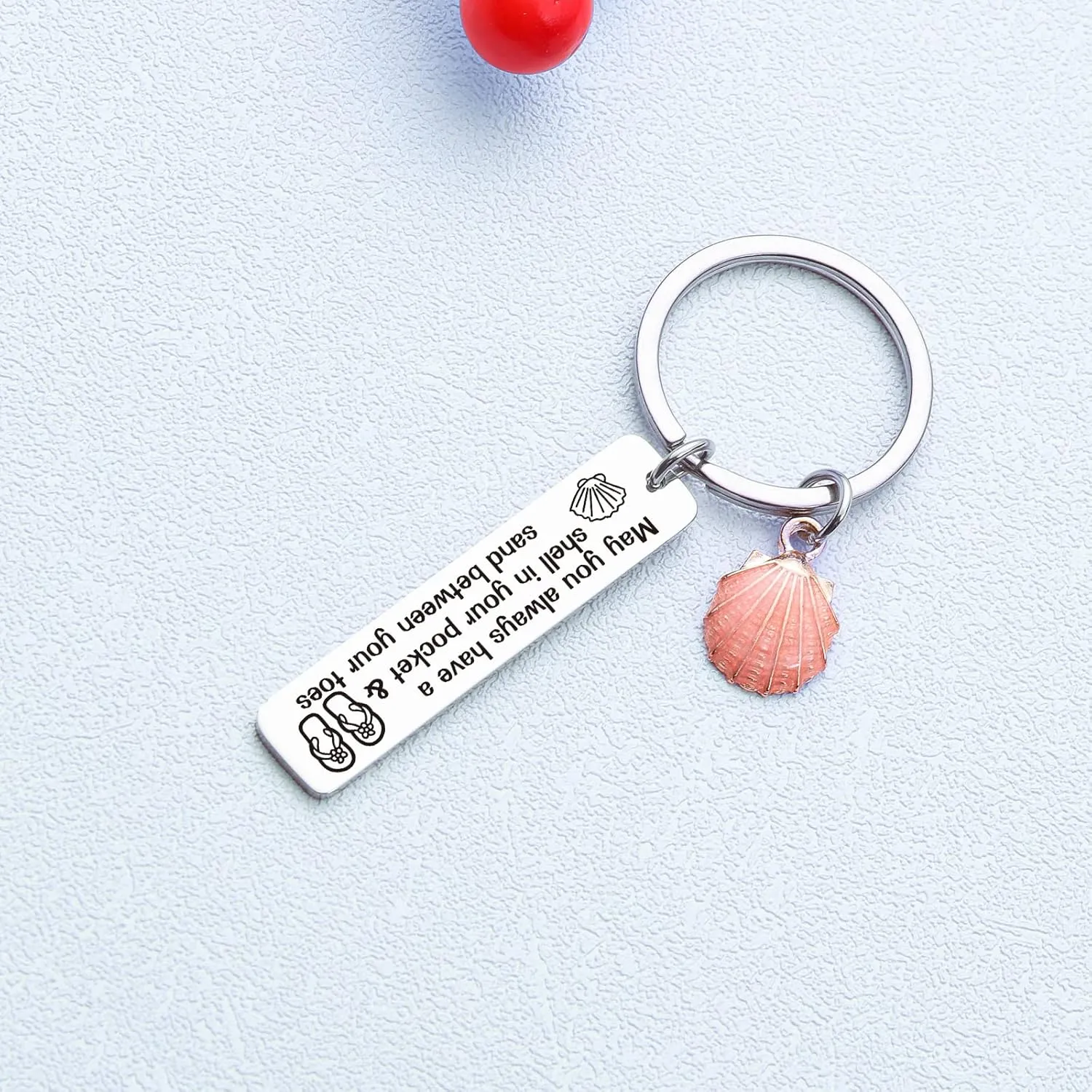 ZNOSVEI Scallop Shells Keychain Holiday Jewelry Scallop Shells Lover Jewelry Scallop Shells Charm Jewelry