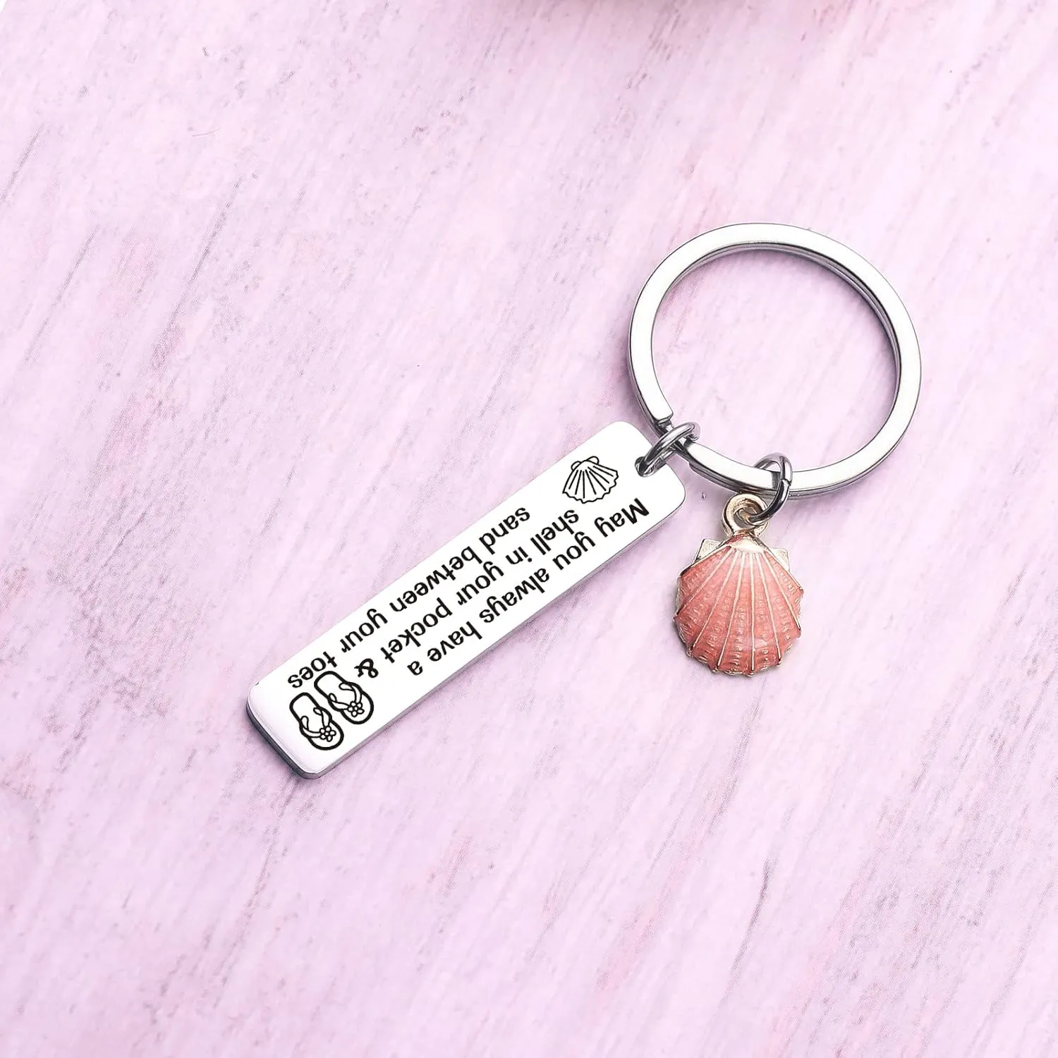 ZNOSVEI Scallop Shells Keychain Holiday Jewelry Scallop Shells Lover Jewelry Scallop Shells Charm Jewelry